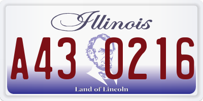 IL license plate A430216