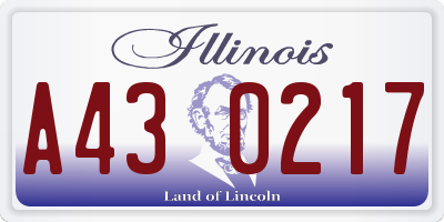 IL license plate A430217