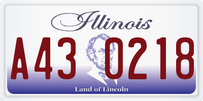 IL license plate A430218