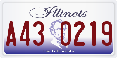 IL license plate A430219