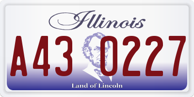 IL license plate A430227