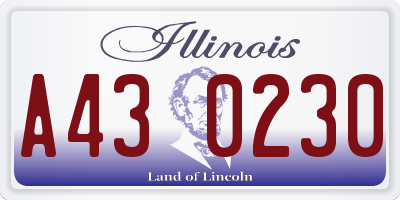 IL license plate A430230