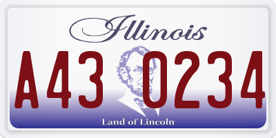 IL license plate A430234