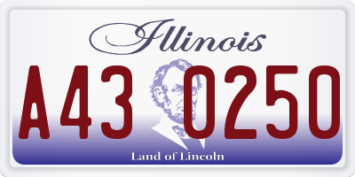 IL license plate A430250