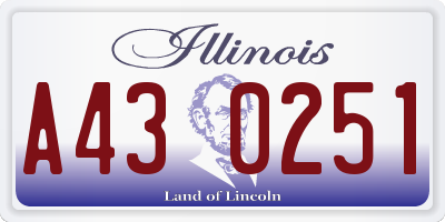 IL license plate A430251