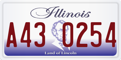 IL license plate A430254