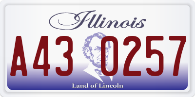 IL license plate A430257