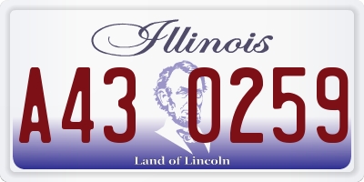 IL license plate A430259