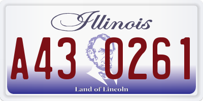 IL license plate A430261