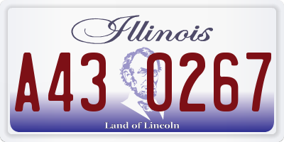 IL license plate A430267