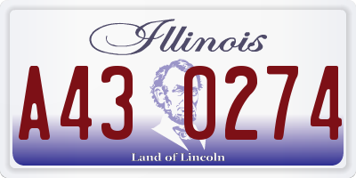 IL license plate A430274