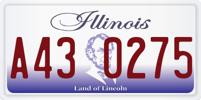 IL license plate A430275