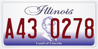 IL license plate A430278