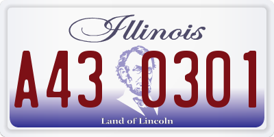 IL license plate A430301