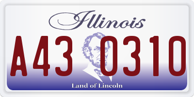 IL license plate A430310