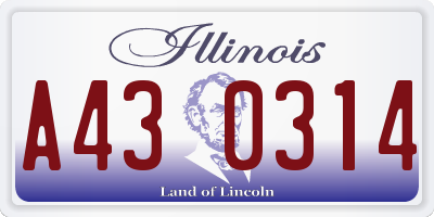 IL license plate A430314