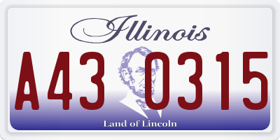 IL license plate A430315