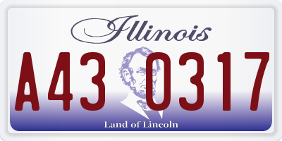 IL license plate A430317