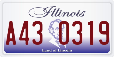 IL license plate A430319