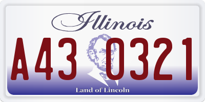 IL license plate A430321