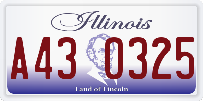IL license plate A430325