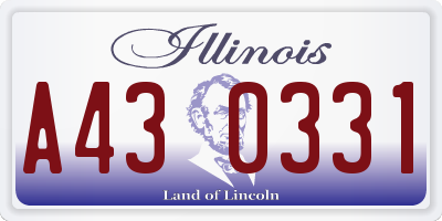 IL license plate A430331