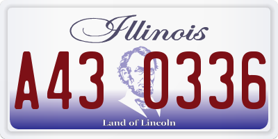 IL license plate A430336