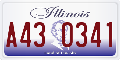 IL license plate A430341