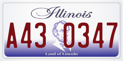 IL license plate A430347