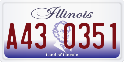 IL license plate A430351