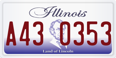 IL license plate A430353