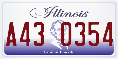 IL license plate A430354