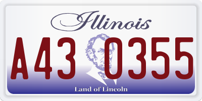 IL license plate A430355