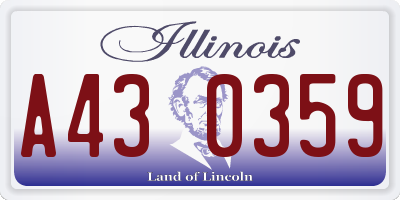 IL license plate A430359