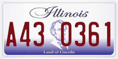 IL license plate A430361