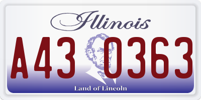 IL license plate A430363