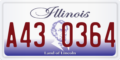 IL license plate A430364