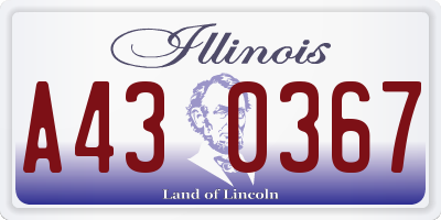 IL license plate A430367