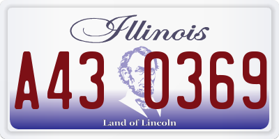 IL license plate A430369