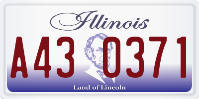 IL license plate A430371