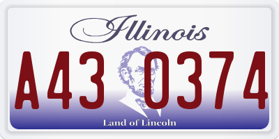IL license plate A430374