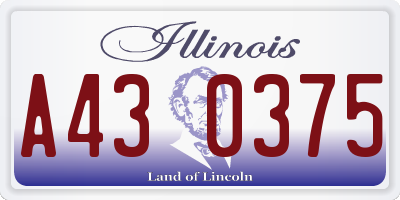 IL license plate A430375