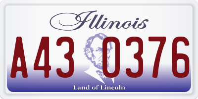 IL license plate A430376