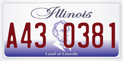 IL license plate A430381