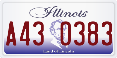 IL license plate A430383