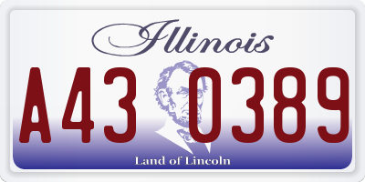 IL license plate A430389