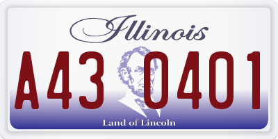 IL license plate A430401