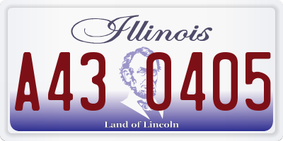 IL license plate A430405