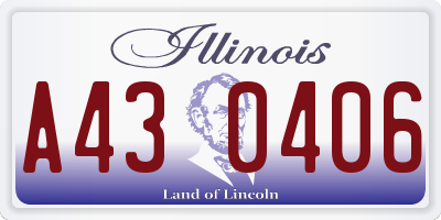 IL license plate A430406