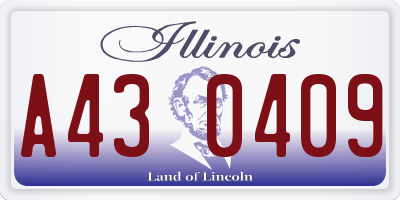 IL license plate A430409